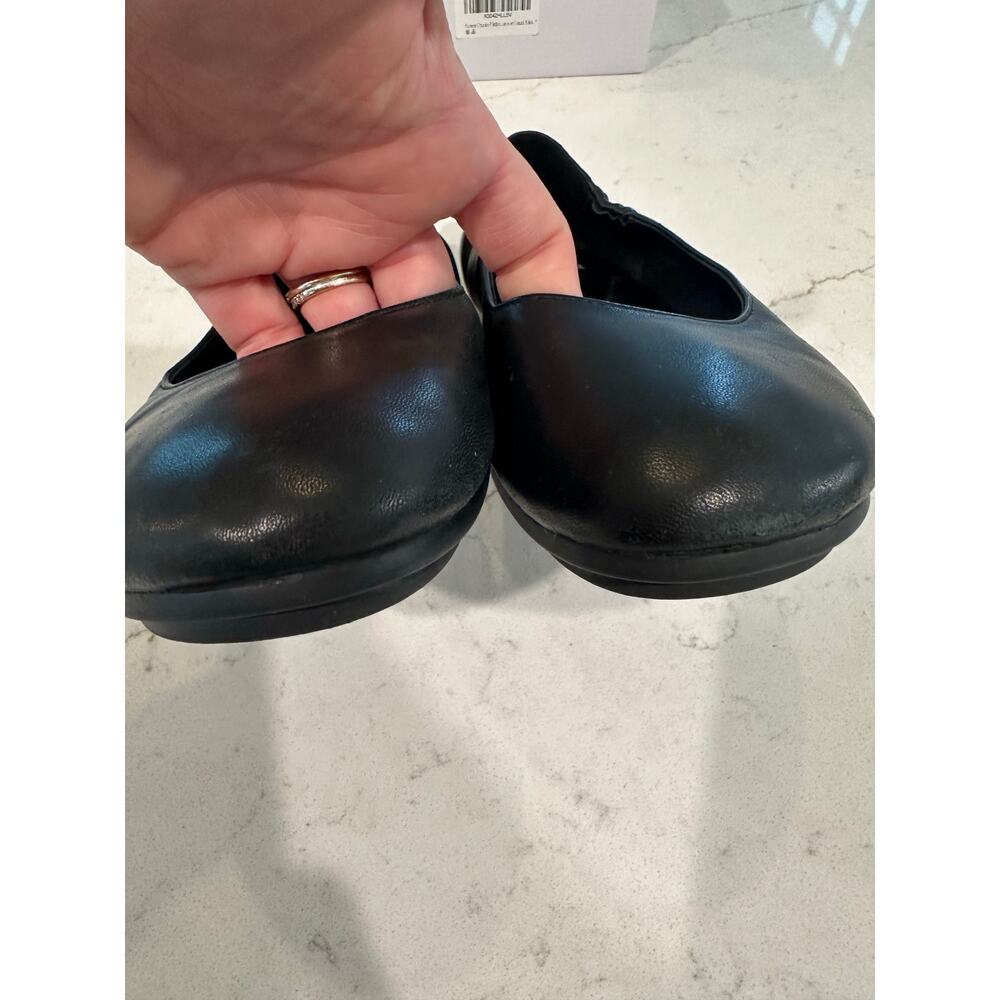 Eileen Fisher Ballet Flats Womens 7.5 Black Leather Slip On Comfort Shoes - Picture 4 of 9